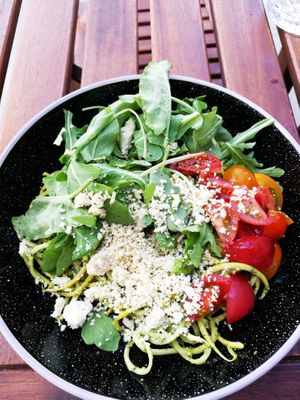 Pesto zoodles at The Salty Caramel Kitchen in Lake Country