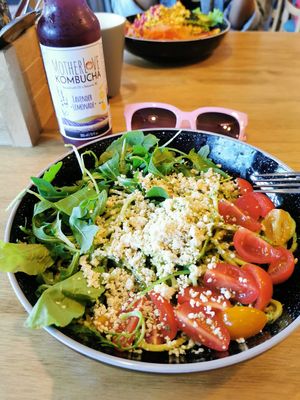 Pesto zoodles at The Salty Caramel Kitchen in Lake Country
