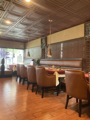 Interior of restaurant at Maharaja Indian Restaurant in Colonie