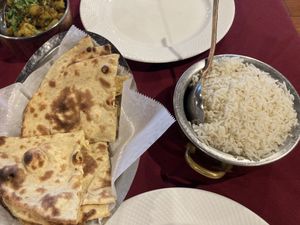 Roti and basmati at Maharaja Indian Restaurant in Colonie