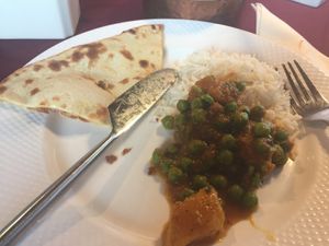 Aloo matar and roti at Maharaja Indian Restaurant in Colonie