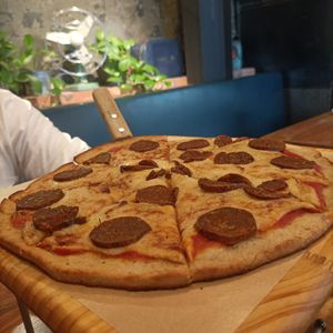 Peperoni pizza at Gung Ho! Pizza in Beijing