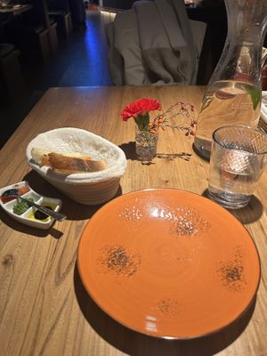 Some bread and olive oil they gave as a starter  at Gung Ho! Pizza in Beijing