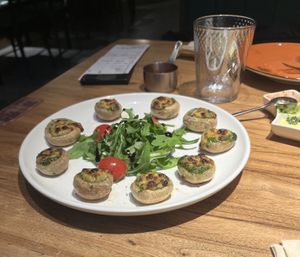 Stuffed mushrooms  at Gung Ho! Pizza in Beijing