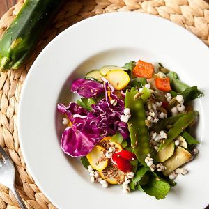 Roasted veggie salad at Gung Ho! Pizza in Beijing