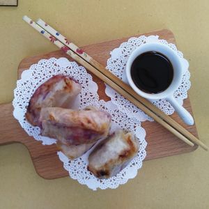 Oriental rolls at Veg Joy in Rome