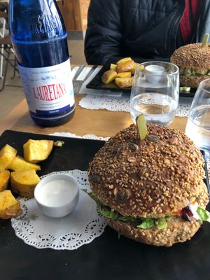 Potatoes and dip were good. at Veg Joy in Rome