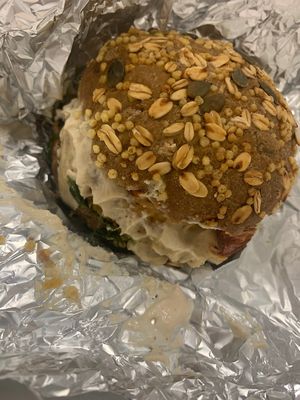 Veggie  burger gourmet at Veg Joy in Rome