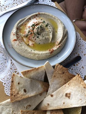 Hummus con piadina croccante  at Veg Joy in Rome