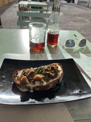 Mushroom bruschetta   at Veg Joy in Rome