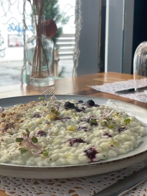 Risotto non formaggio e frutti rossi at Veg Joy in Rome