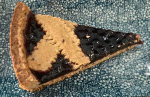 Elderberry and raspberry jam tart at Veg Joy in Rome