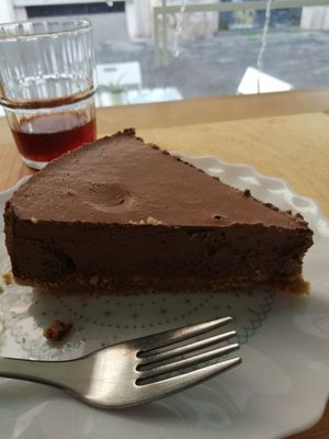 Vegan cheesecake at Veg Joy in Rome