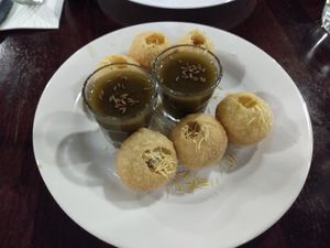 Dahi gol gappe with tamarind chutney at The Leaf in Leederville