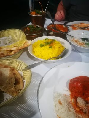 Vegan curried, rice and naan at The Leaf in Leederville