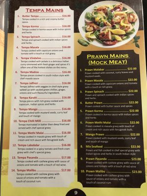  Menu at The Leaf in Leederville