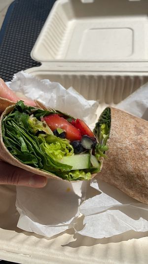 Spinach wrap at Lueberry Acai in Louisville