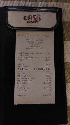  at Oasis Resort Restaurant in Panglao