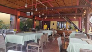 Seating upstairs at Oasis Resort Restaurant in Panglao