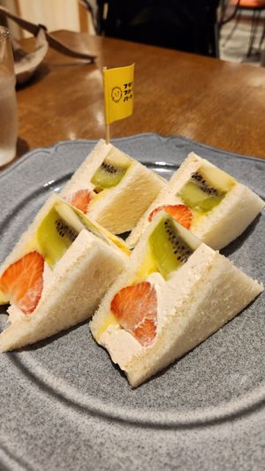 Fruit sando at Futaba Fruits Parlor in Tokyo
