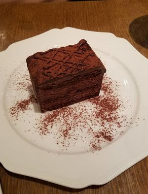 chocolate cake at Futaba Fruits Parlor in Tokyo