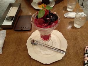 Vegan berry parfait at Futaba Fruits Parlor in Tokyo