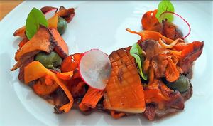 Warm mushroom & olive salad at Vegolution in Saint John