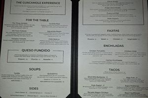 Menu as of August 24 at The Mexican Corner in Whistler