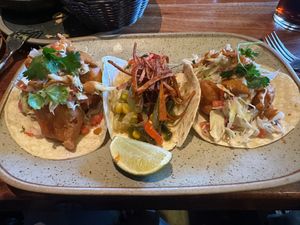 Veganized Rajas Poblanas and Baja Cauliflower x2 at The Mexican Corner in Whistler