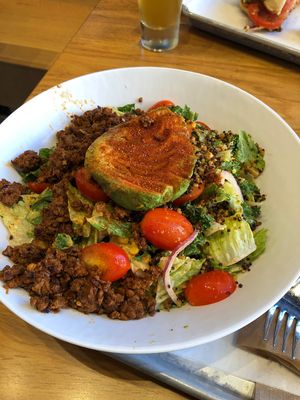Taco salad w/ impossible meat  at Mendocino Farms in San Mateo