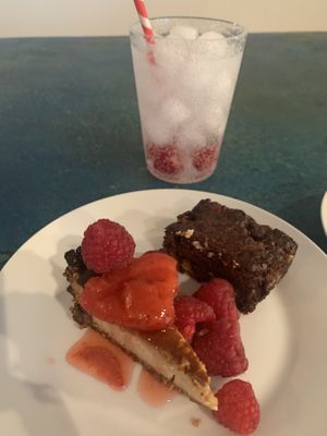 Cheesecake & (best) brownie at Archibowls in Lawrence