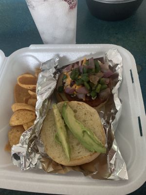 Colorado Burger (so good)  at Archibowls in Lawrence
