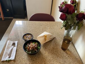 Medley bowl with black bean and corn salad at Archibowls in Lawrence
