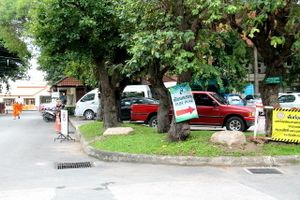 Pun Pun sign inside the temple area behind Wat Suan Dok.  at Pun Pun Organic Vegetarian Restaurant - Wat Suan Dok in Chiang Mai