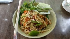 Som Tam Thai (papaya salad)  at Pun Pun Organic Vegetarian Restaurant - Wat Suan Dok in Chiang Mai