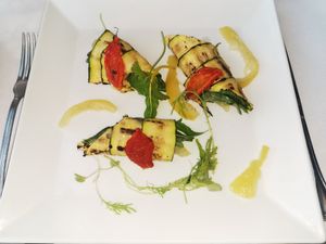 Zucchini rolls with lemon at Villa Maria in Ravello