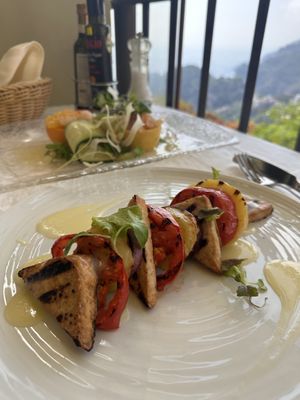 tofu and vegs millefoglie  at Villa Maria in Ravello