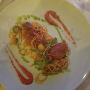 Spaghetti with 5 different kinds of tomatoes at Villa Maria in Ravello