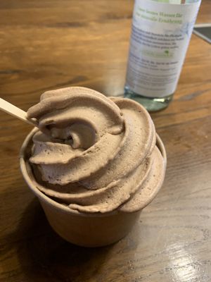 Chocolate soft serve  at Attila Hildmann Organic Snackbar II in Berlin
