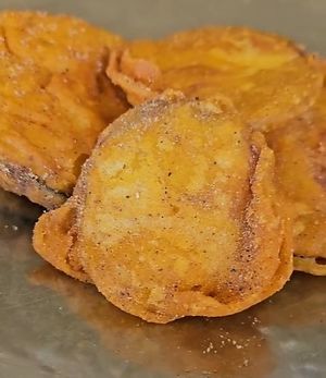 Assorted Vegetable Pakoda (onion rings, potato, and eggplant/aubergine fried in chickpea flour) at Mahek in Mahe