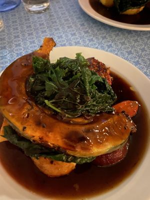 Blue banana squash wedge too  at Eat Your Greens in Bristol