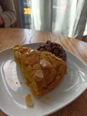 GF polenta based cake at Eat Your Greens in Bristol