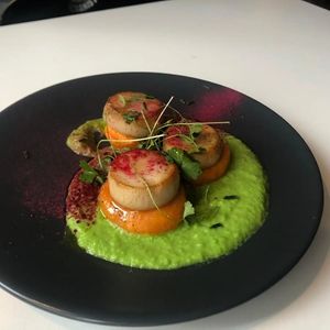 King oyster mushroom "scallops" at Eat Your Greens in Bristol