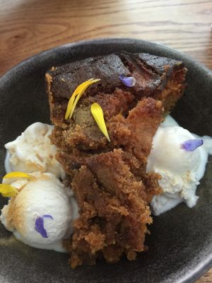 Warm pear & ginger cake at Eat Your Greens in Bristol