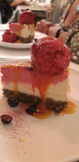 Raw cheesecake at Eat Your Greens in Bristol