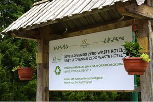 Zero Waste sign at Hotel Ribno in Bled