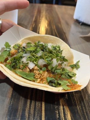 Vegan chorizo (tofu)    at Screaming Goat in Sarasota