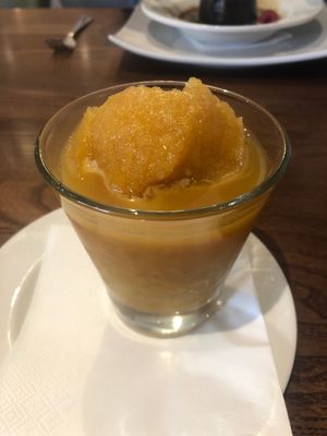 Spiced orange sorbet  at The Rufford Arms in Ormskirk