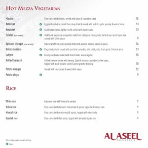 Vegetarian  at Al Aseel in Alexandria