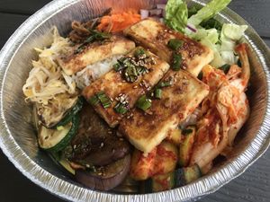 Veggie bibimbap (with tofu) (to-go) at The Rice Bar in The Colony